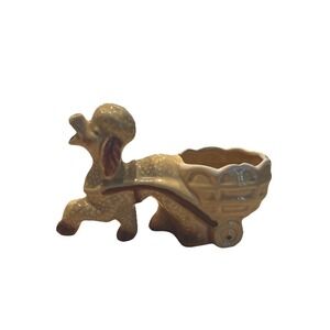 Vintage Apricot Poodle Ceramic Mini Planter‎ Pottery Dog Figurine